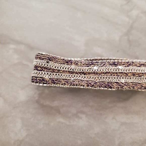 ✨ Stella and Dot Ribbon Fabric Chain Statement Choker Necklace ✨ - Picture 3 of 15